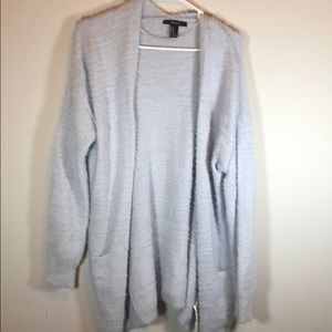 Forever 21 Light Blue Fuzzy Cardigan